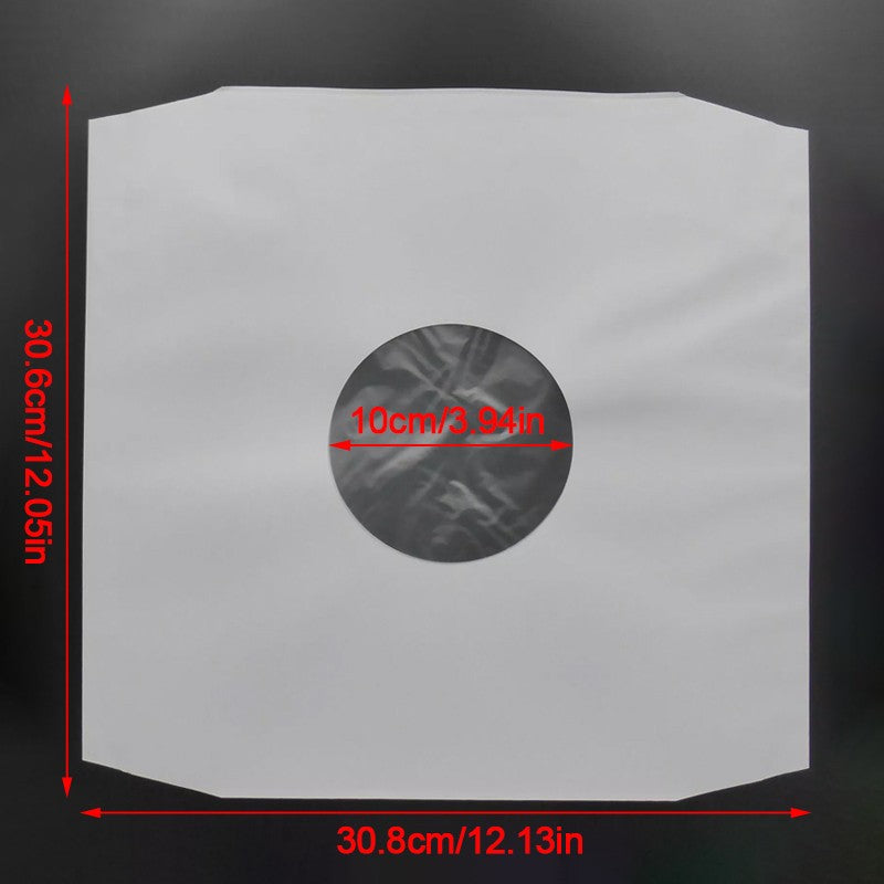 50x Premium 12 Poly Lined White Paper Replacement Vinyl Record Inner Sleeves