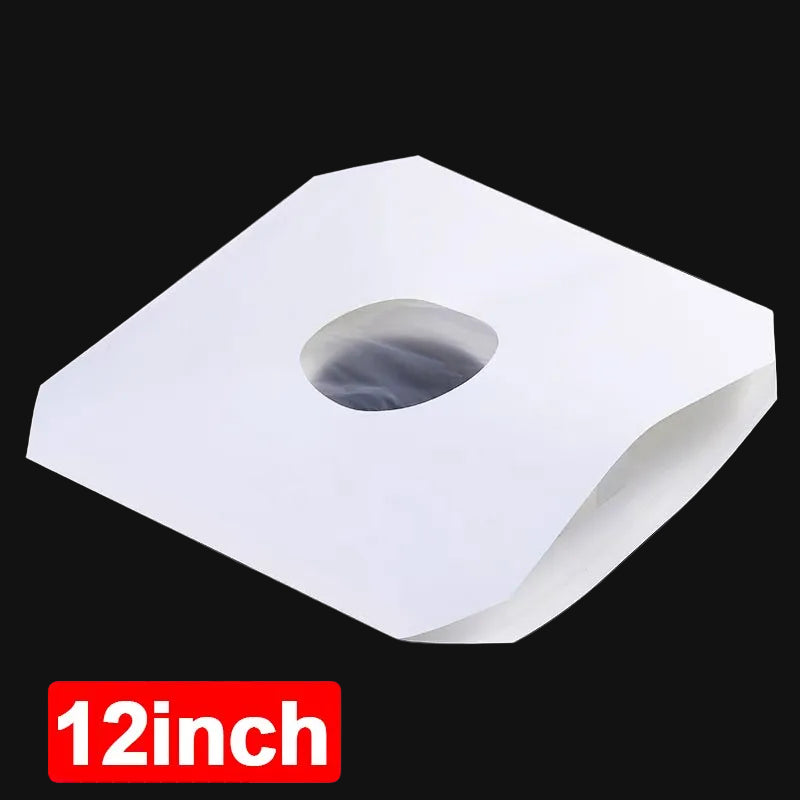 50x Premium 12 Poly Lined White Paper Replacement Vinyl Record Inner Sleeves